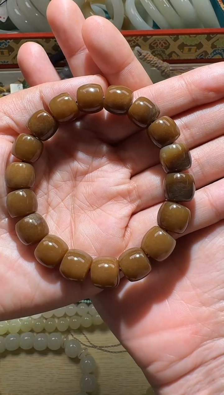 【闪购商品】和田玉手串未镶嵌天然和田玉新疆且末糖直切手串