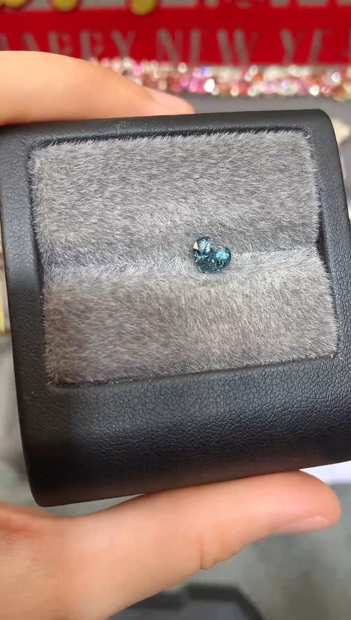 【闪购商品】定制尖晶石裸石未镶嵌心形 蓝绿色调 1.00ct