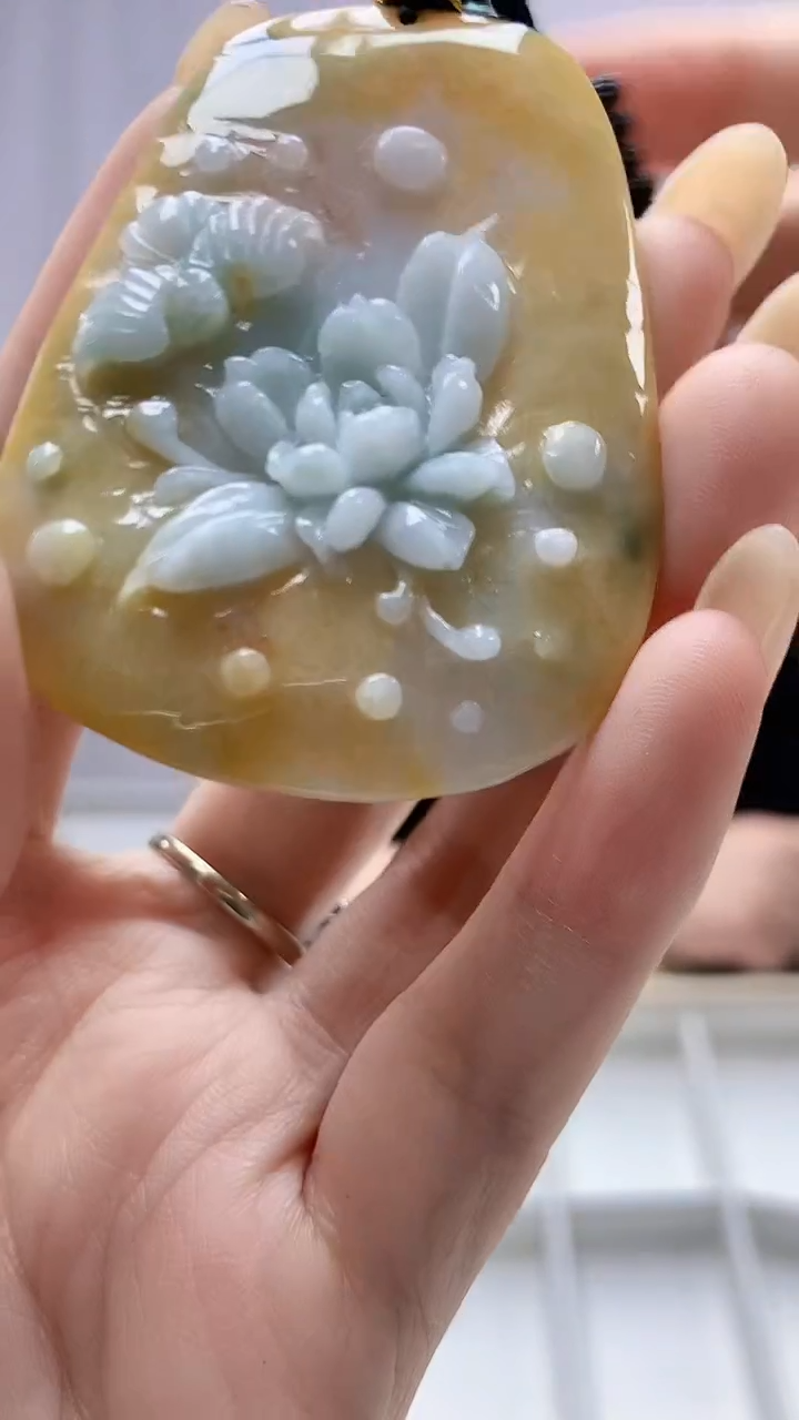 定制翡翠未镶嵌5060DD-毛货挂件119