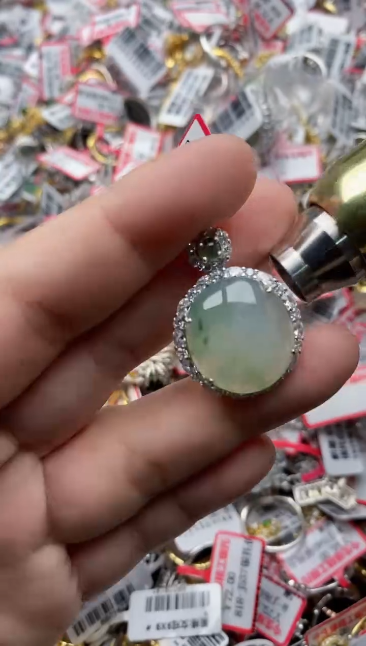 【闪购商品】翡翠戒指银S925镶嵌3333---8