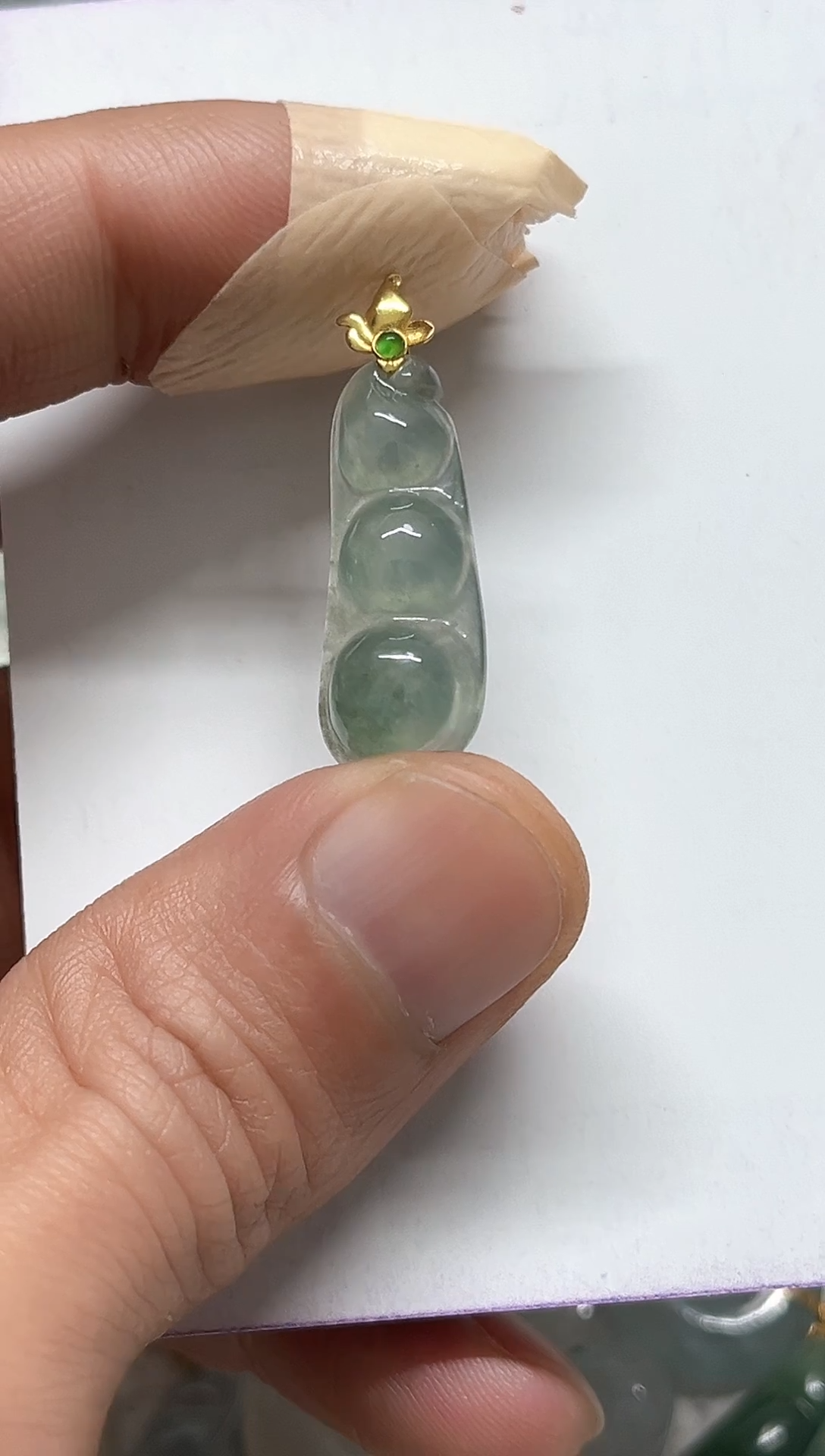 【闪购商品】翡翠颈饰18K金镶嵌天然缅甸A货翡翠吊坠