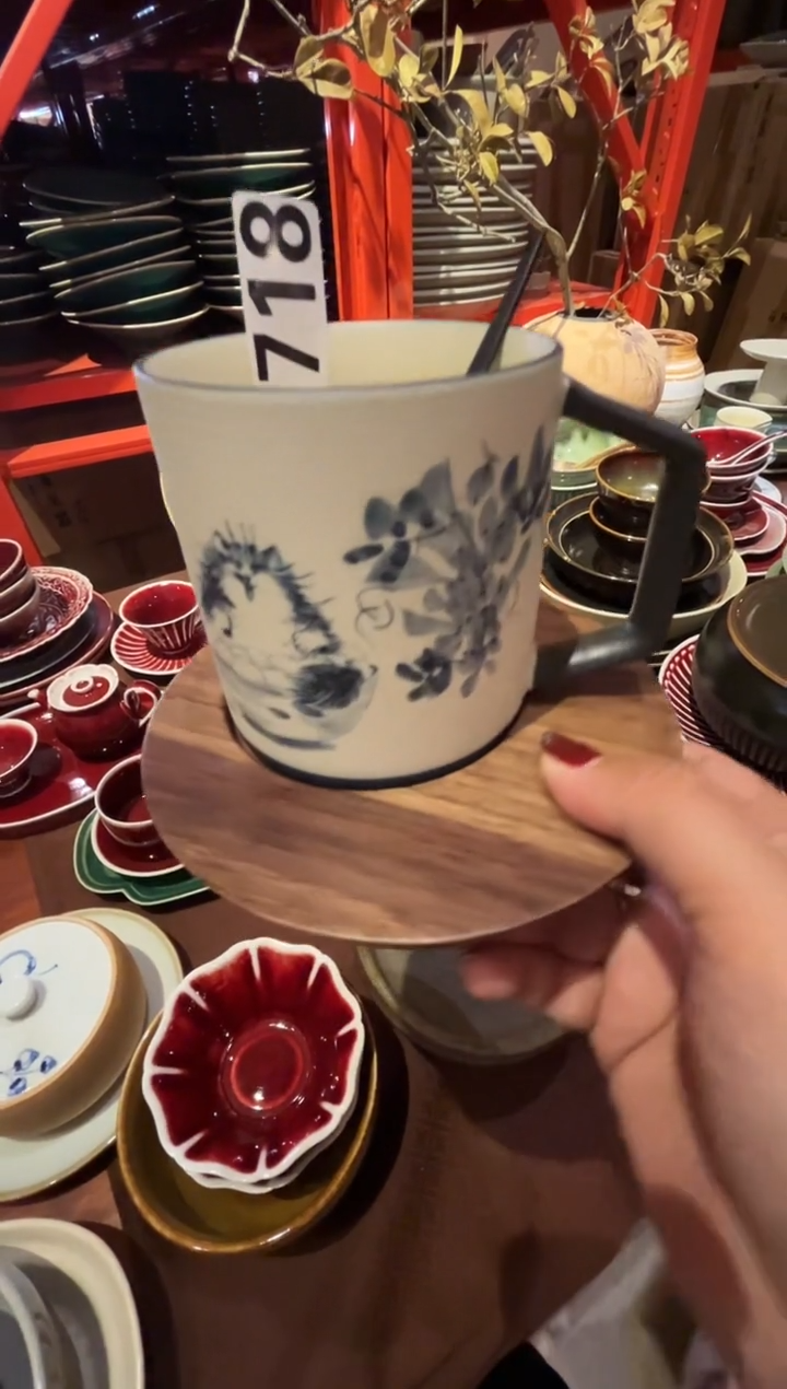 瓷片哈*咪718手绘猫咪咖啡杯