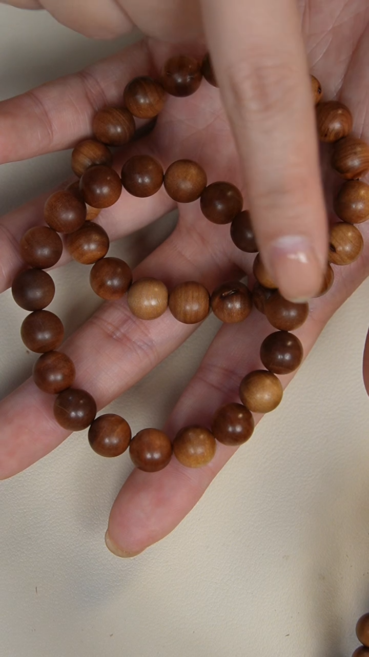 【闪购商品】檀香木手串/手链老山檀香1.0圆珠单圈瑕疵