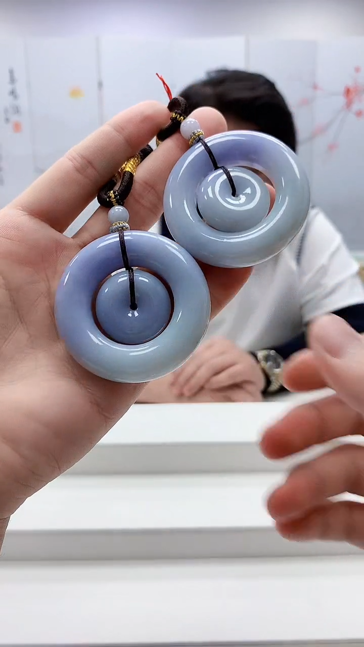 定制翡翠未镶嵌5060bb-毛货挂件一对66