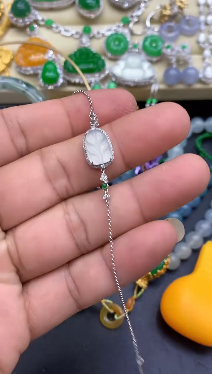 18K金镶嵌手链翡翠271-中国好珍宝