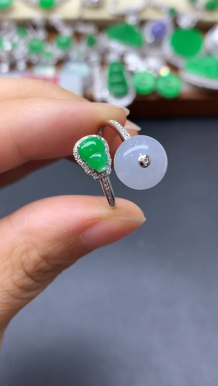 18K金镶嵌戒指翡翠510-中国好珍宝