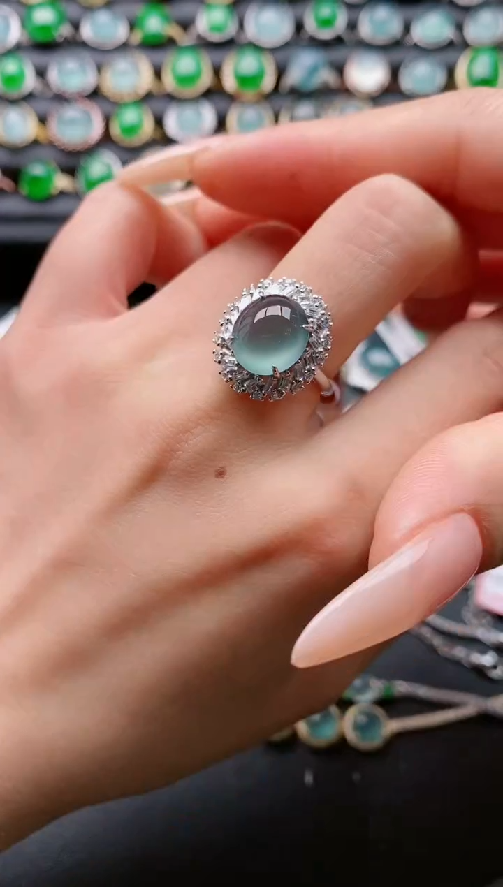 【闪购商品】翡翠戒指银S925镶嵌111111