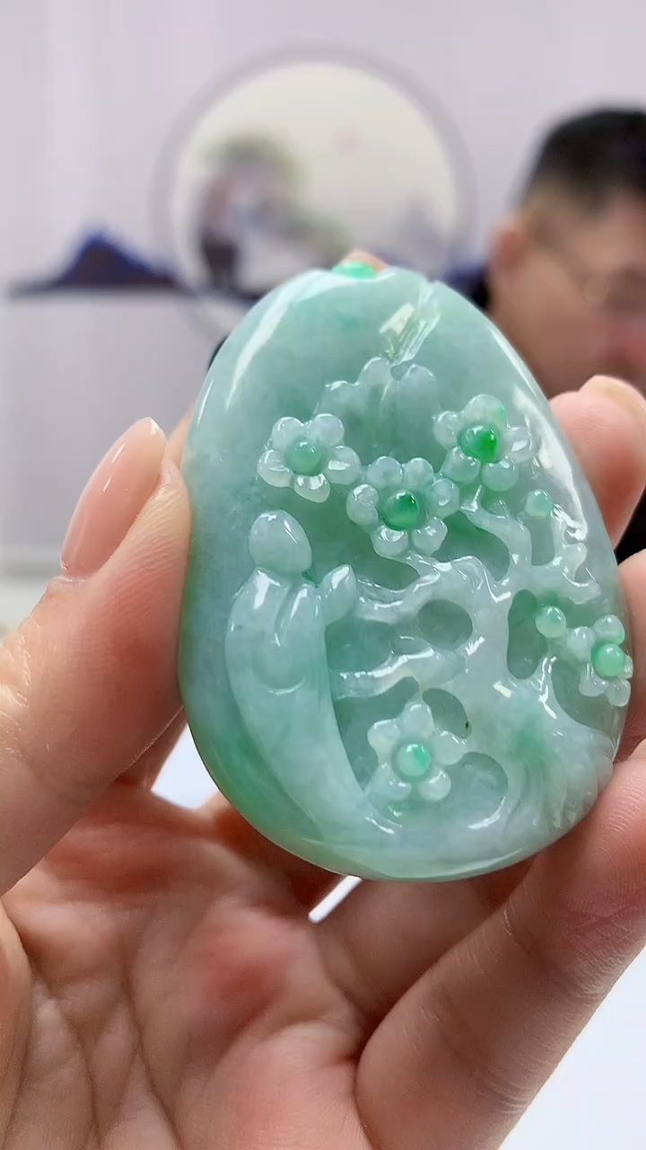 【闪购商品】定制翡翠未镶嵌5152ms-毛货挂件154