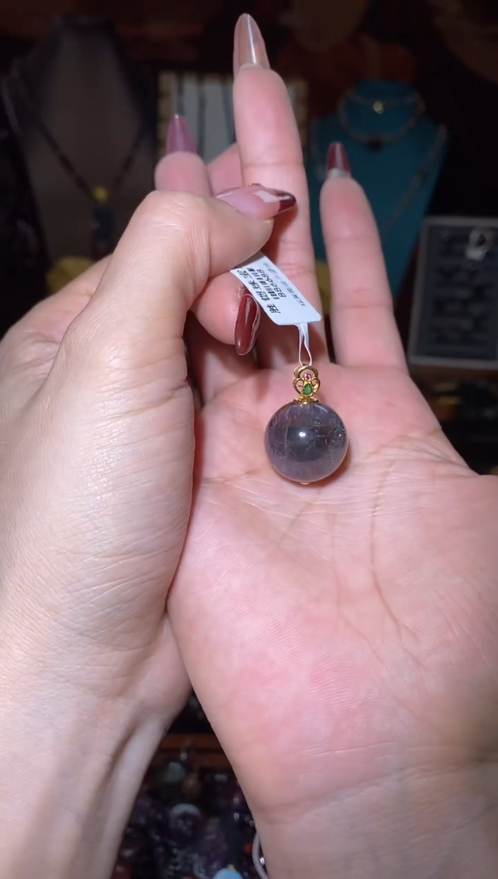 【闪购商品】水晶吊坠18K金镶嵌极光天眼