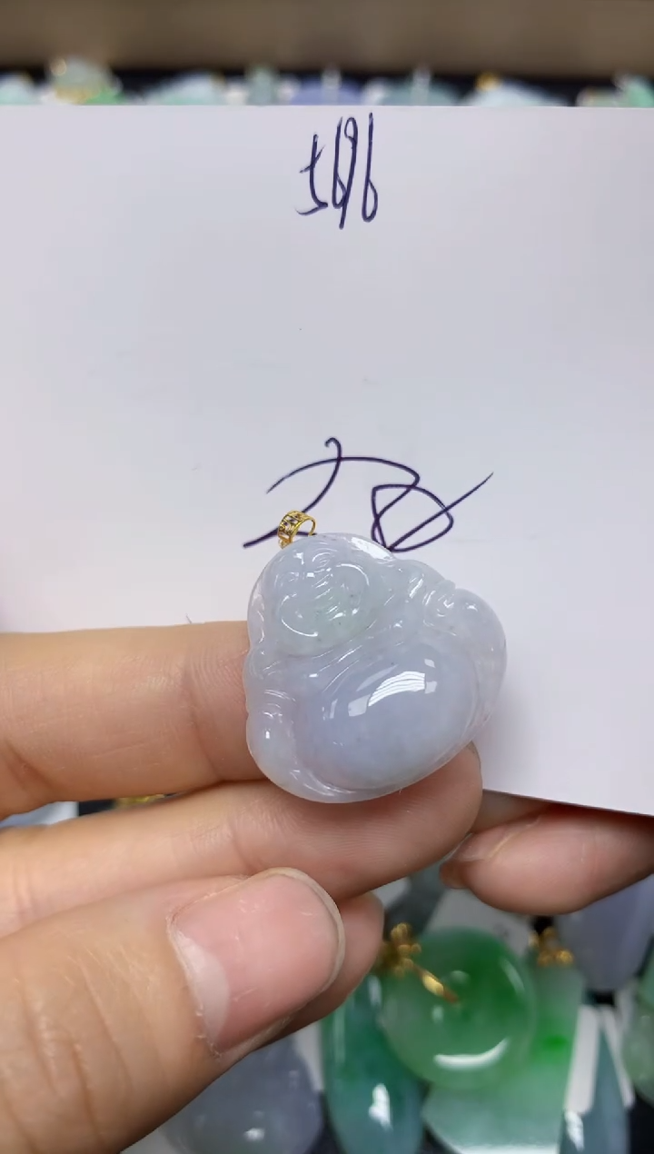 【闪购商品】翡翠挂件18K金镶嵌 天然翡翠A货