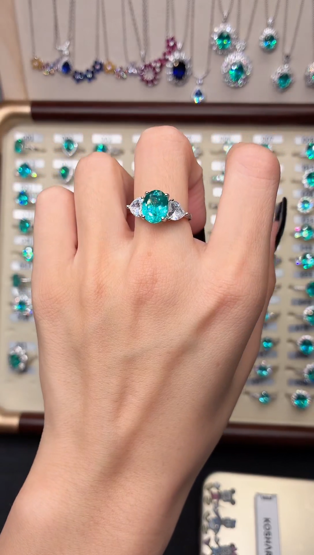 无925银无品牌 925银 轻奢女神款帕拉伊巴色系