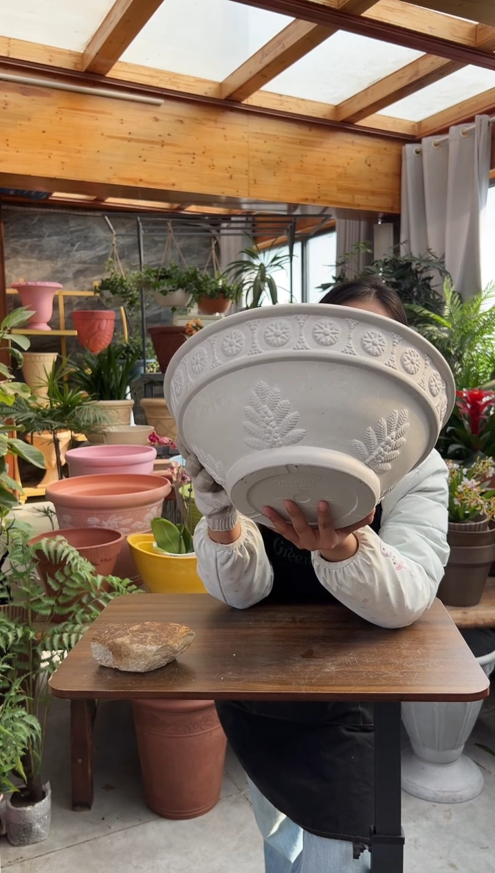 38*16/白色小口径碗莲盆/09G38