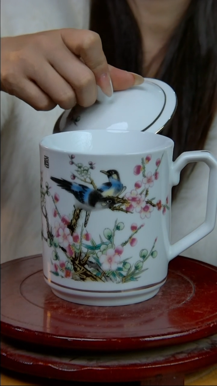 摆件陶喜上眉梢办公杯