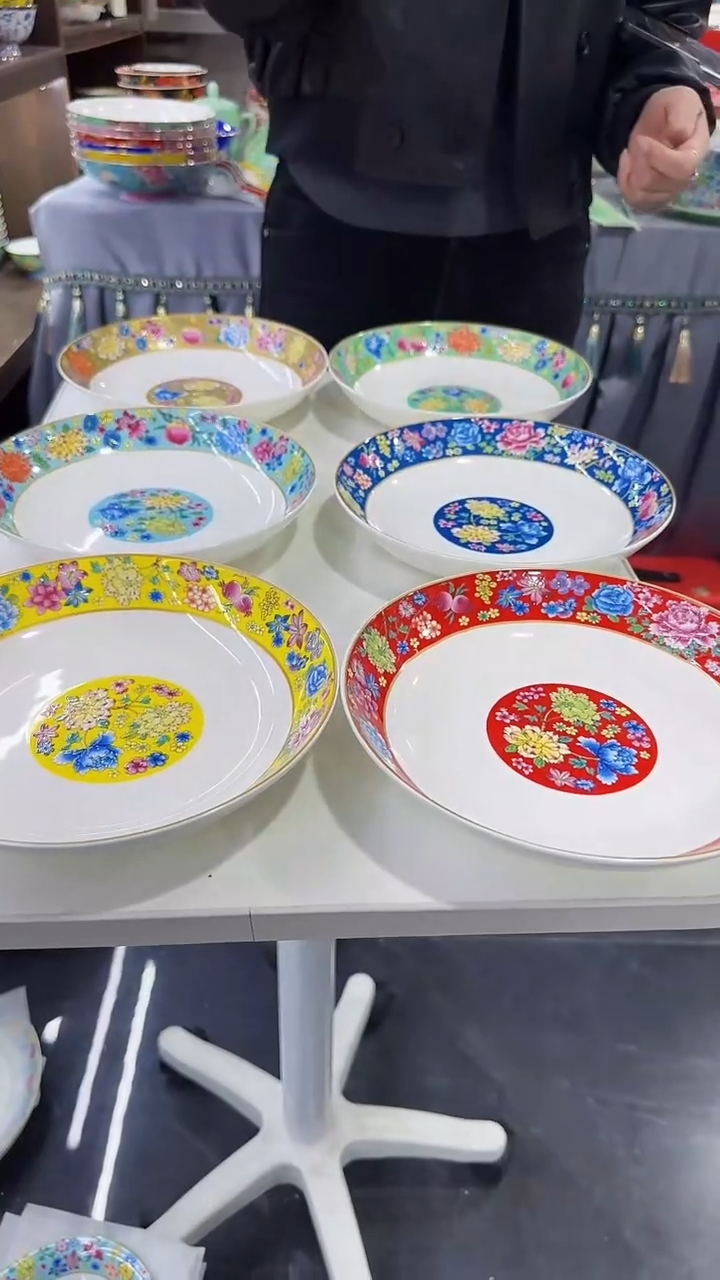 【闪购商品】瓷片8英寸圆深盘10个景德镇陶瓷