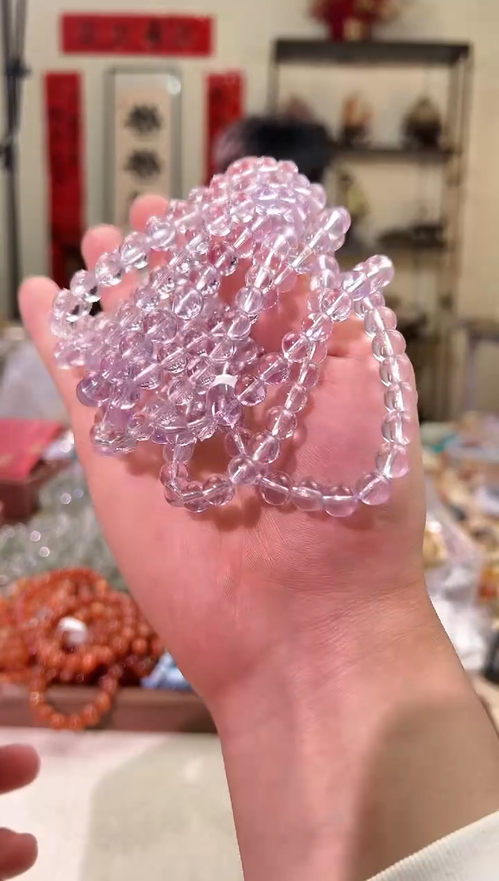 水晶手链未镶嵌7mm+玻利维亚紫水（多样性发一）