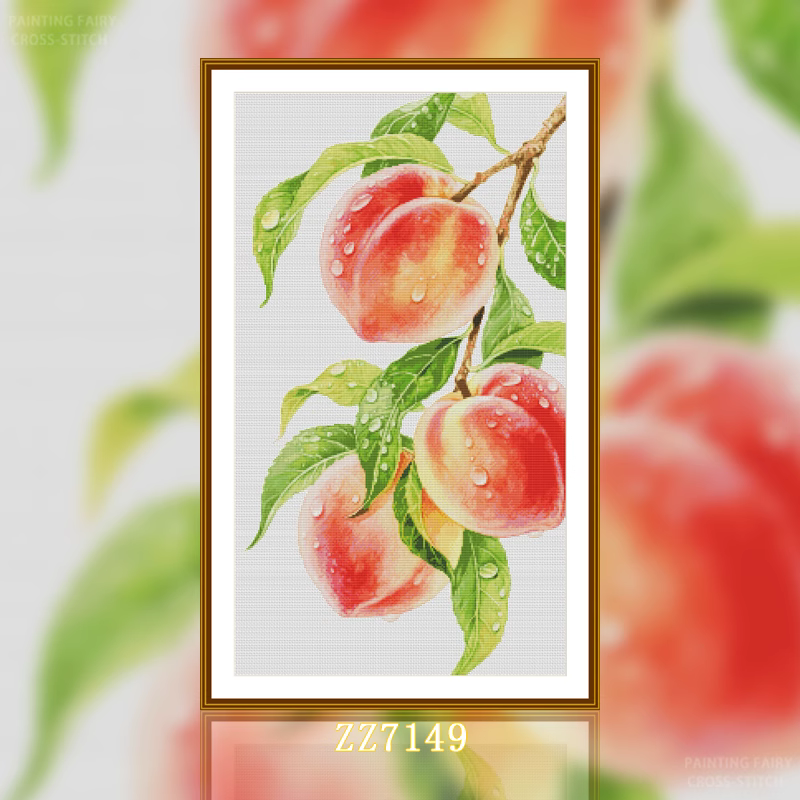 【ZZ7149-桃气满满 三颗水蜜桃】十字绣2024新款自己客厅卧室小件