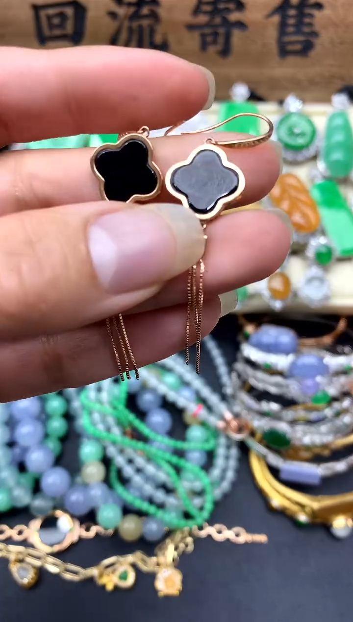 【闪购商品】翡翠耳饰18K金镶嵌173-中国好珍宝