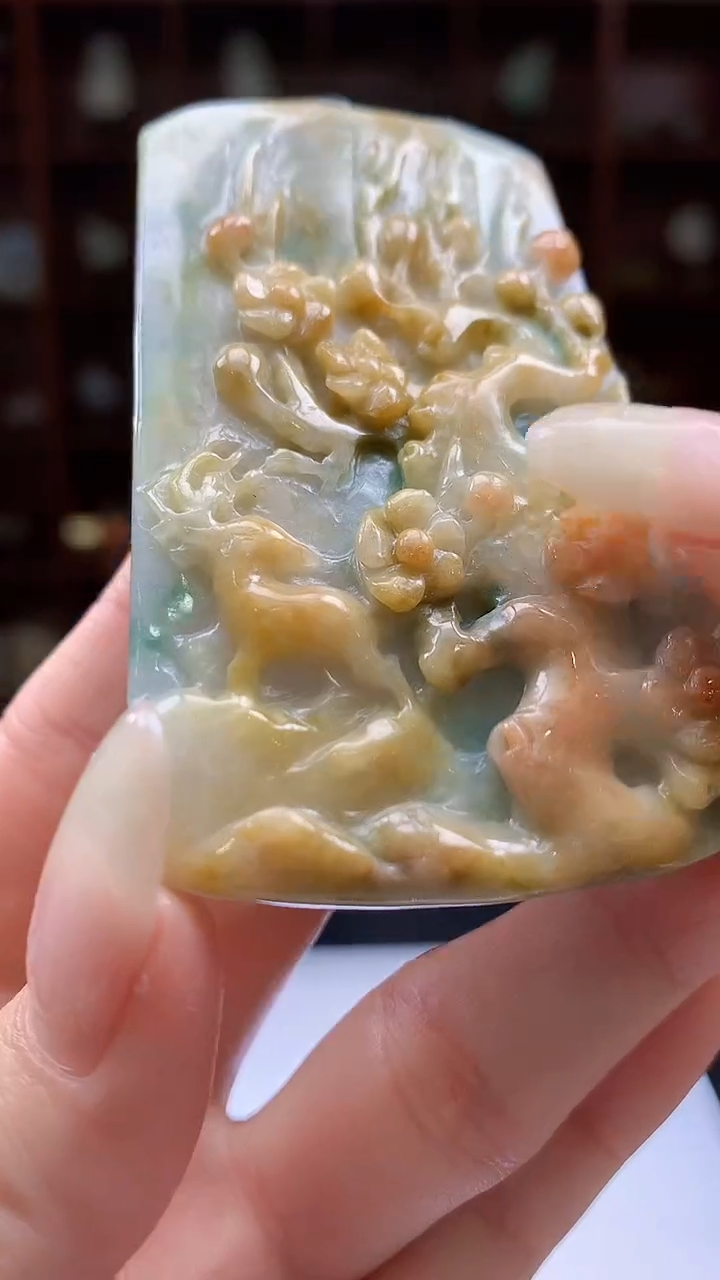 【闪购商品】定制翡翠未镶嵌8046jj-毛货挂件84