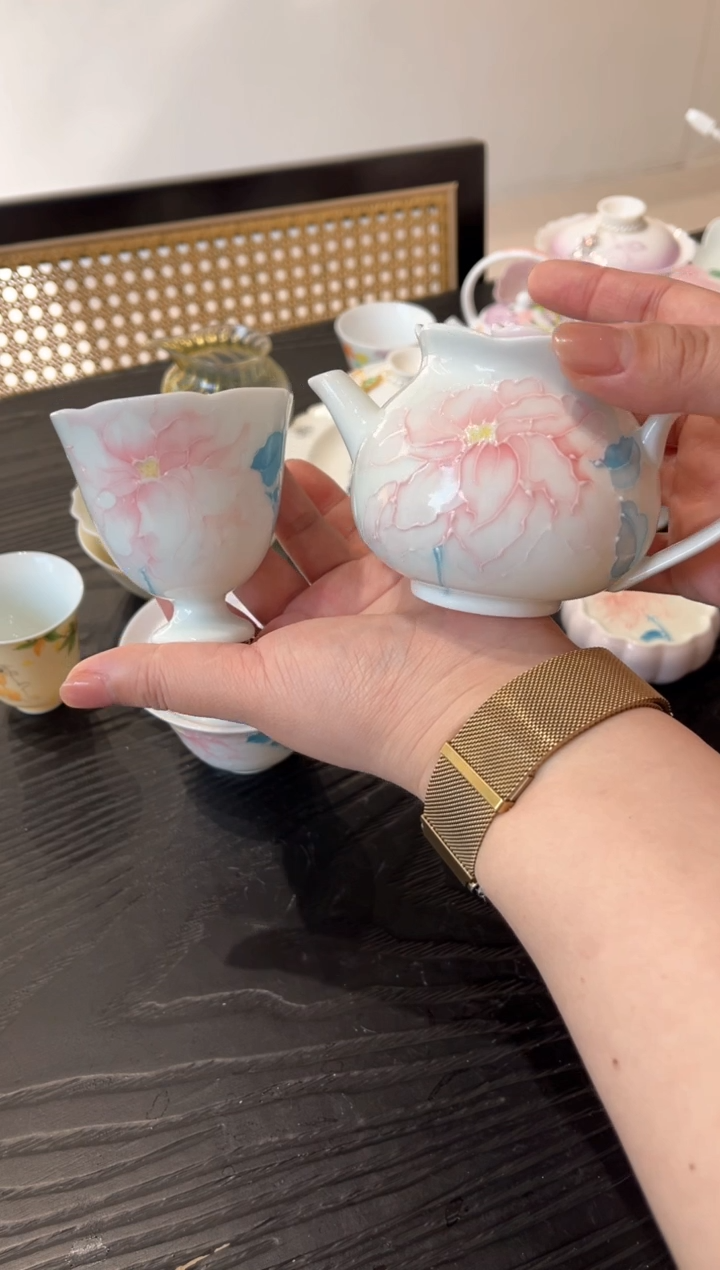 【闪购商品】明知山志-有田烧-国色惊城-念露壶+杯