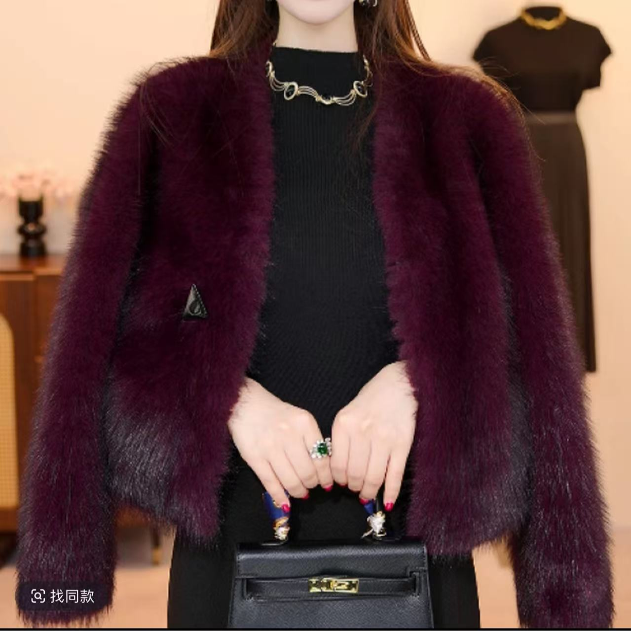 YY-2025时尚气质轻奢雪兰貂外套