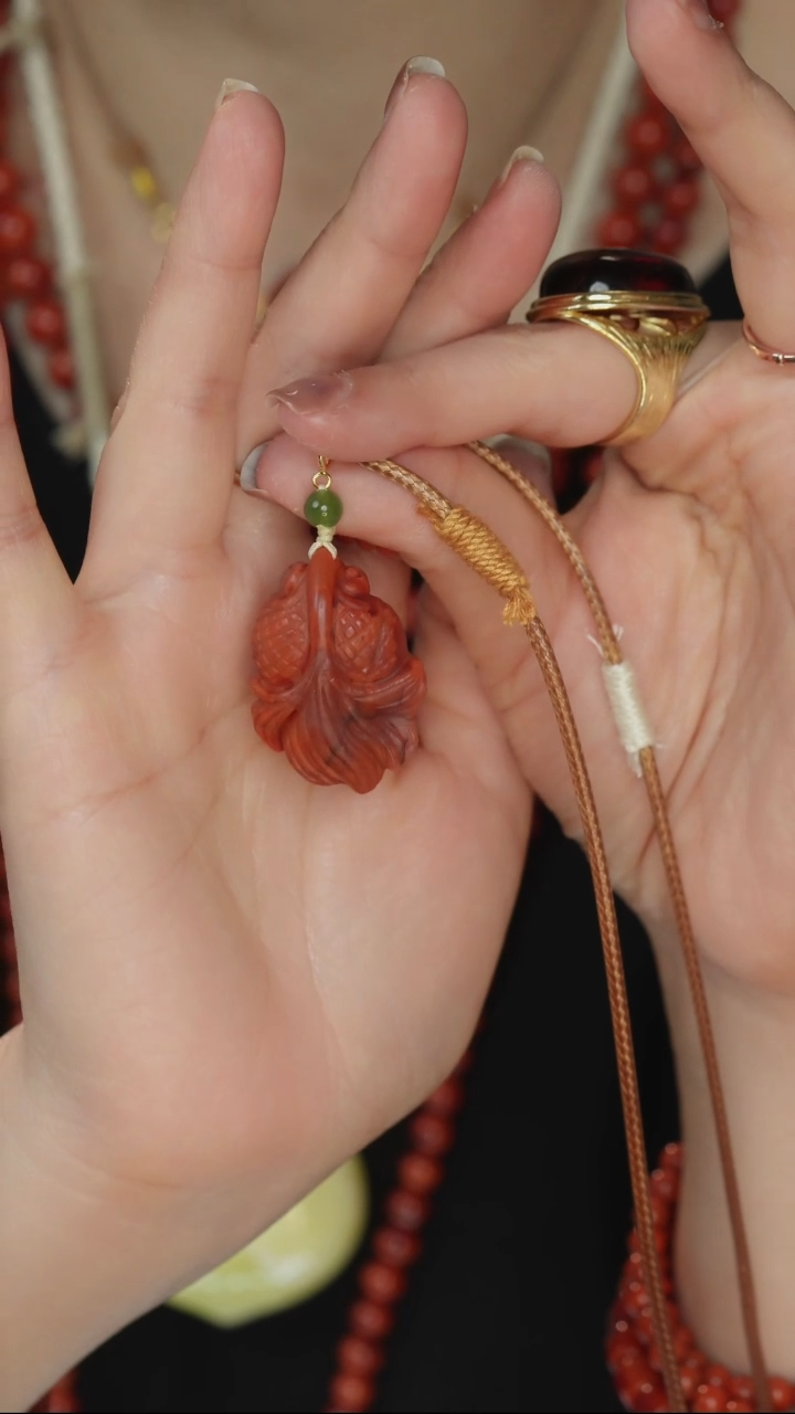 吊坠(赠链)未镶嵌南红玛瑙锦鲤吊坠