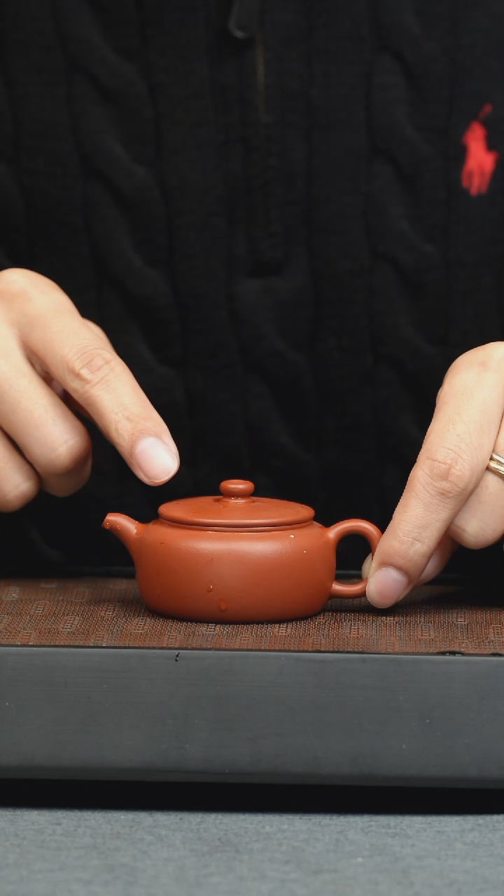 【闪购商品】紫砂茶壶五堂 大口扁壶-松竹古人心