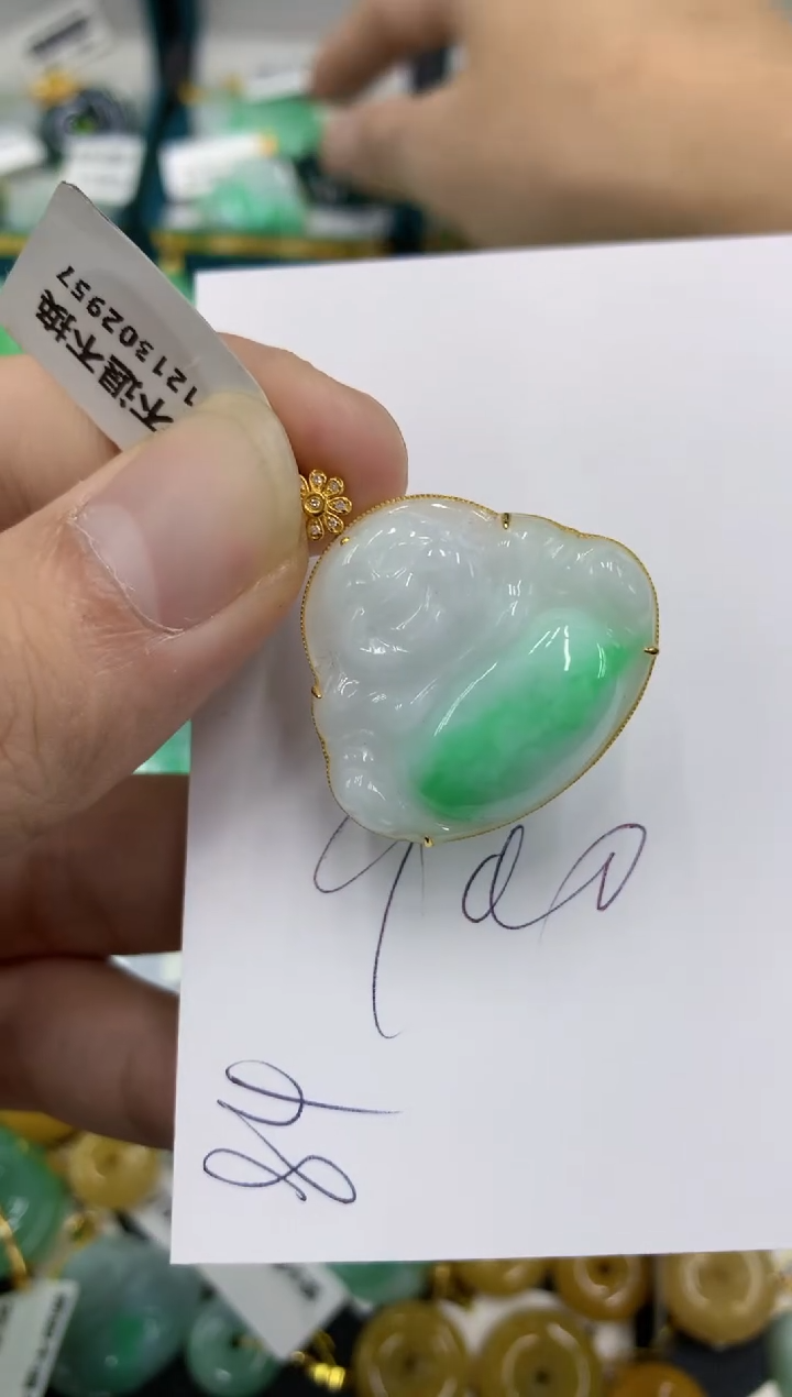 【闪购商品】翡翠颈饰18K金镶嵌号链接111111