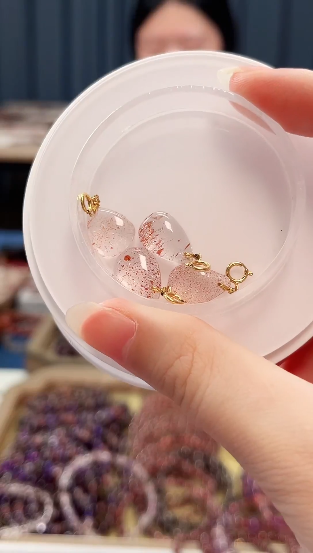 未镶嵌手串水晶金草莓超七吊坠【多样性发一】