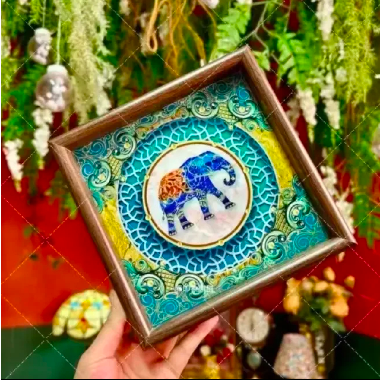 【两个装】高档复古木质首饰正方形轻奢收纳酒杯茶盘