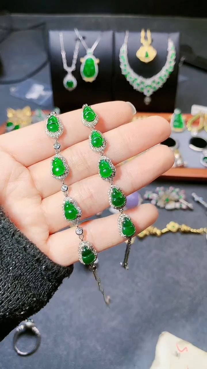 【闪购商品】翡翠手链银S925镶嵌手链