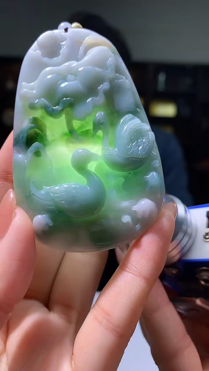 【闪购商品】定制翡翠未镶嵌1051hm-毛货挂件