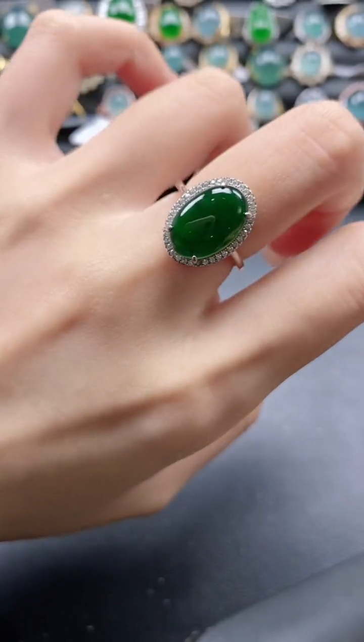 【闪购商品】翡翠戒指银S925镶嵌1111