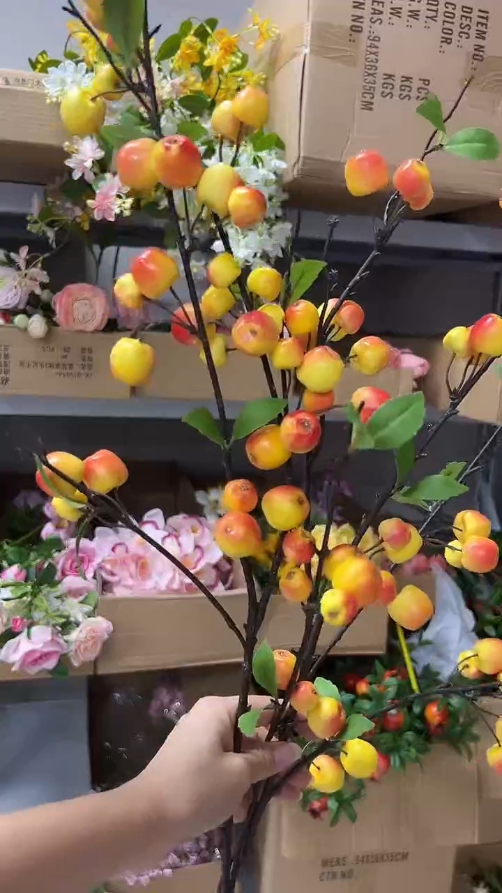 2枝橙色小苹果组合