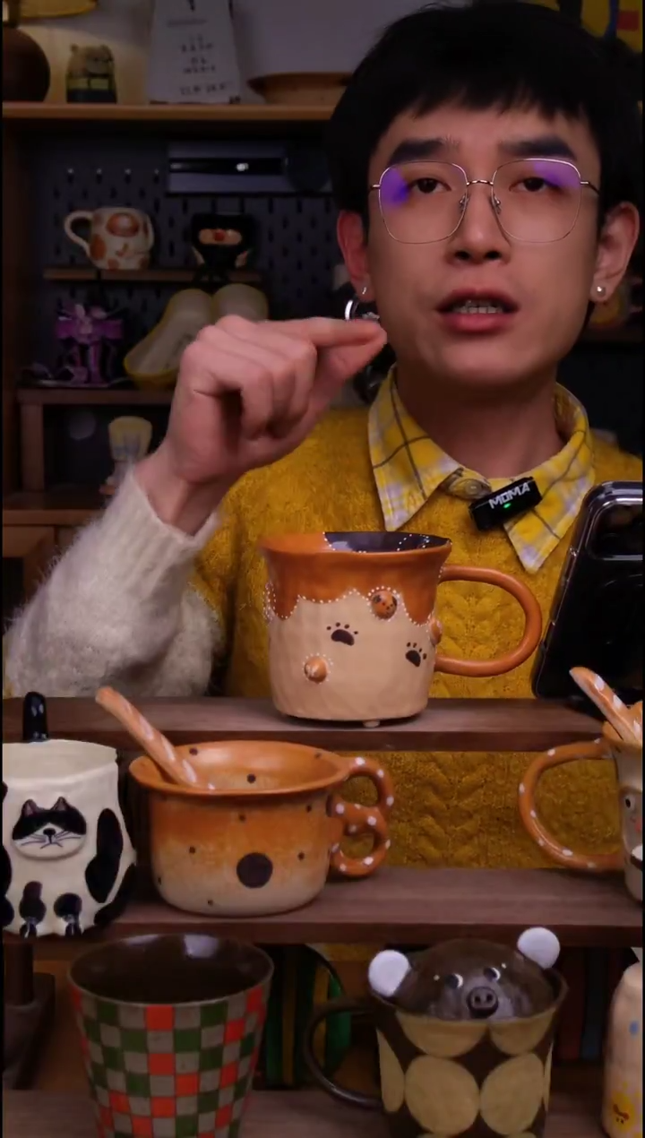 杯子陶景德镇可爱设计师款陶瓷