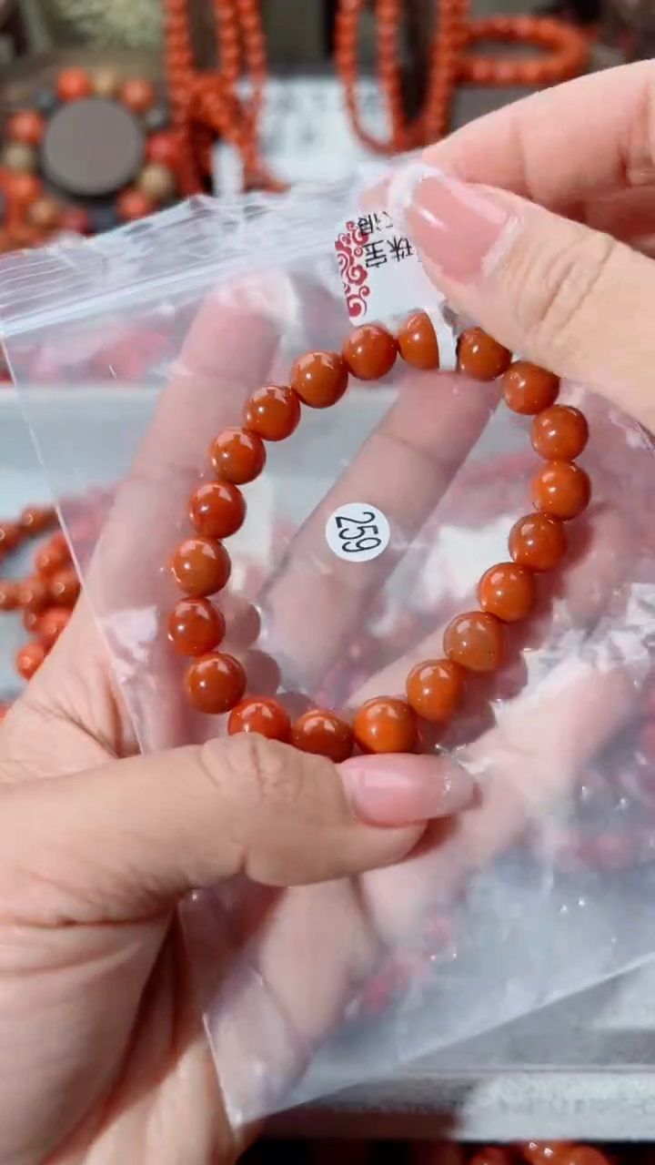 南红玛瑙未镶嵌手串9+