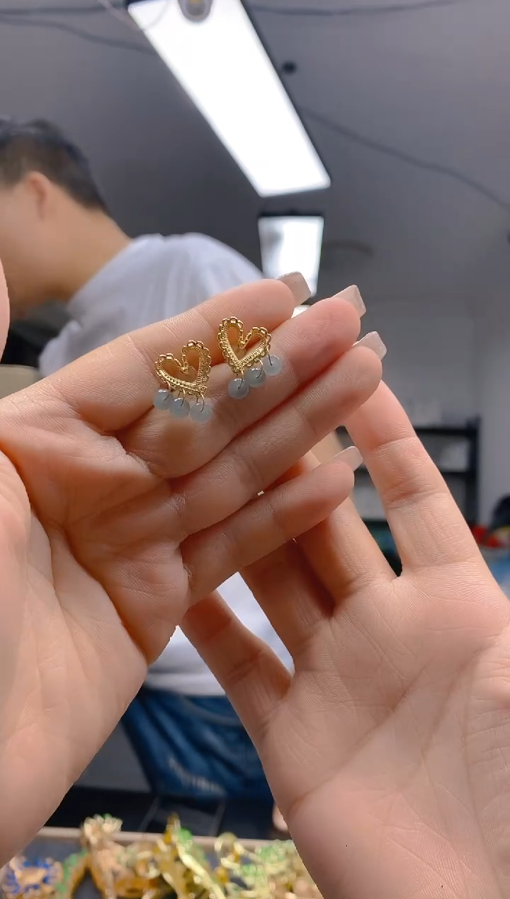 【闪购商品】翡翠耳饰合金131翡翠耳钉