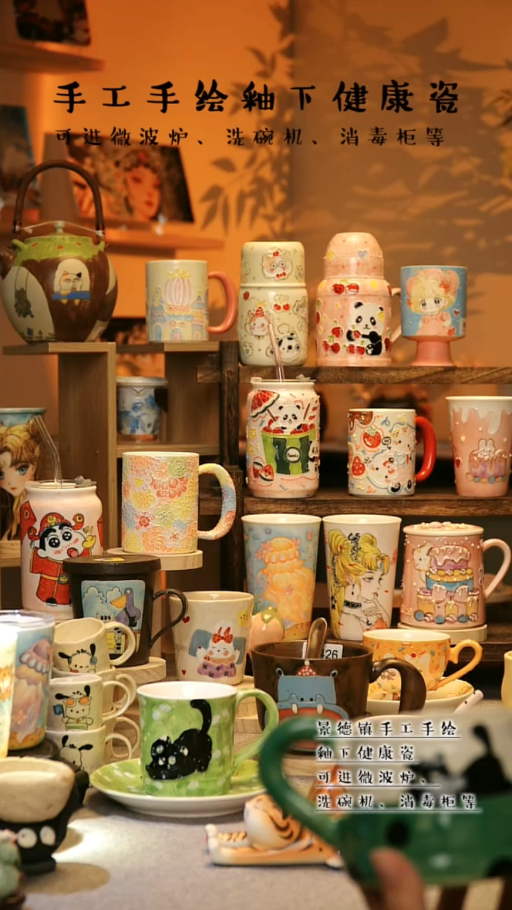 【闪购商品】杯陶瓷景德镇高温釉下彩&A539