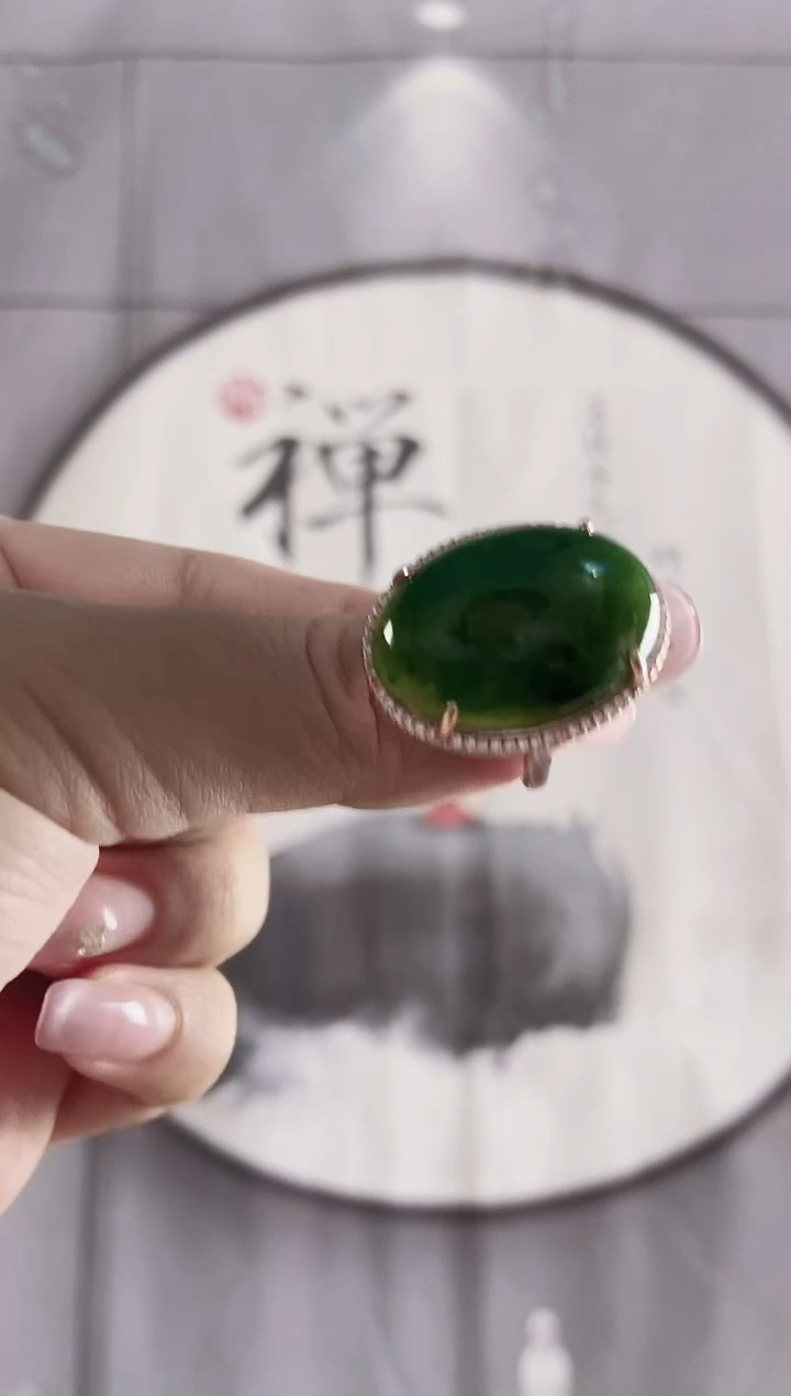 和田玉（碧玉）戒指合金（大戒指25×18）多样性发货