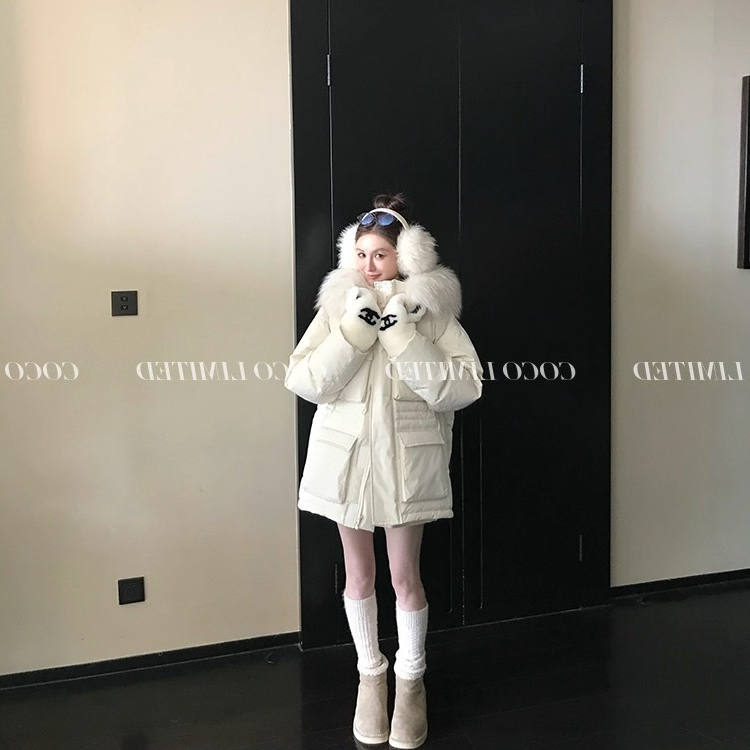 "云朵羽绒"三星高品95白鹅绒+进口大貉子毛领零压感派克羽绒服女