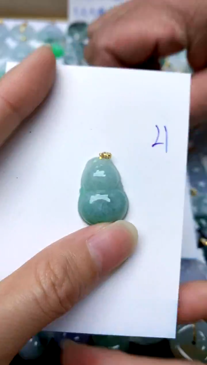 【闪购商品】翡翠颈饰18K金镶嵌21天然A货翡翠