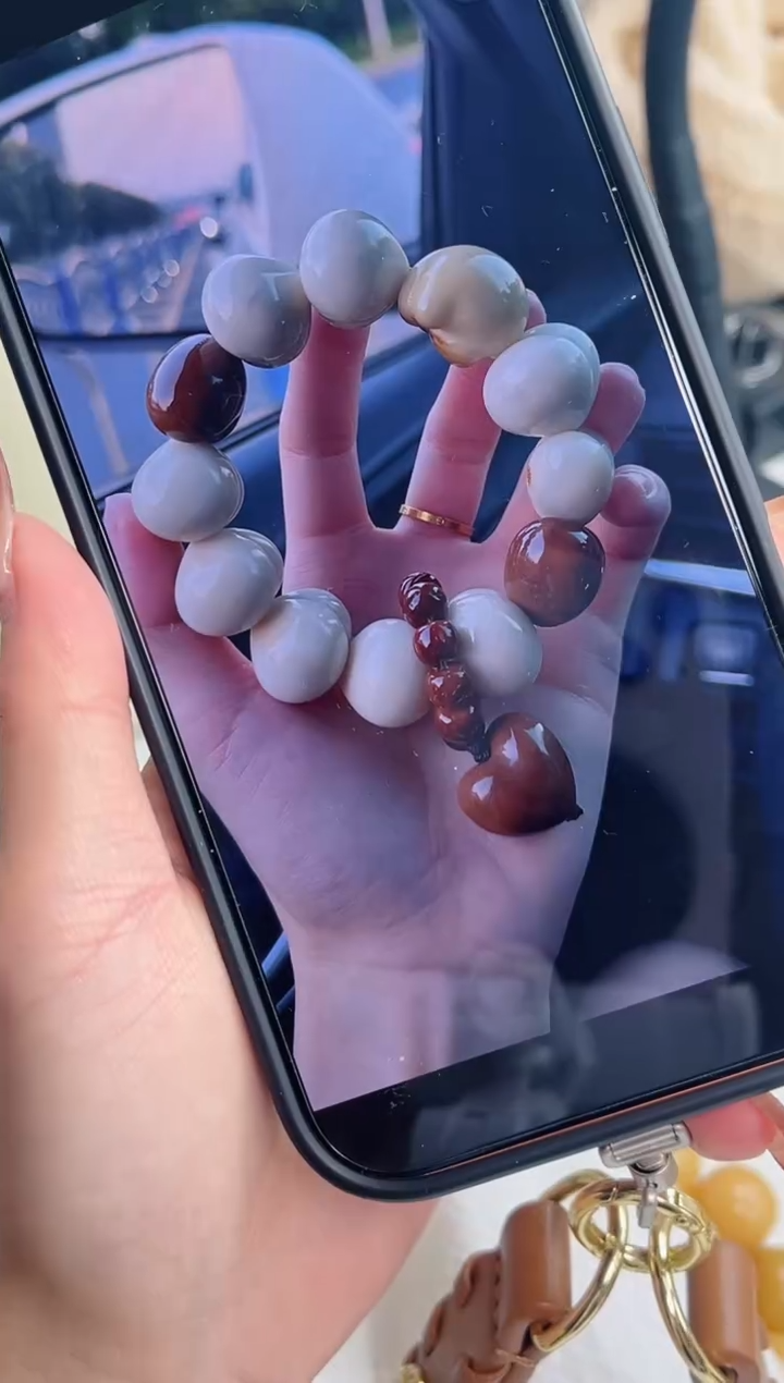 手串菩提根/象牙果妹妹设计款·象牙果爱心屁桃20*25mm手串