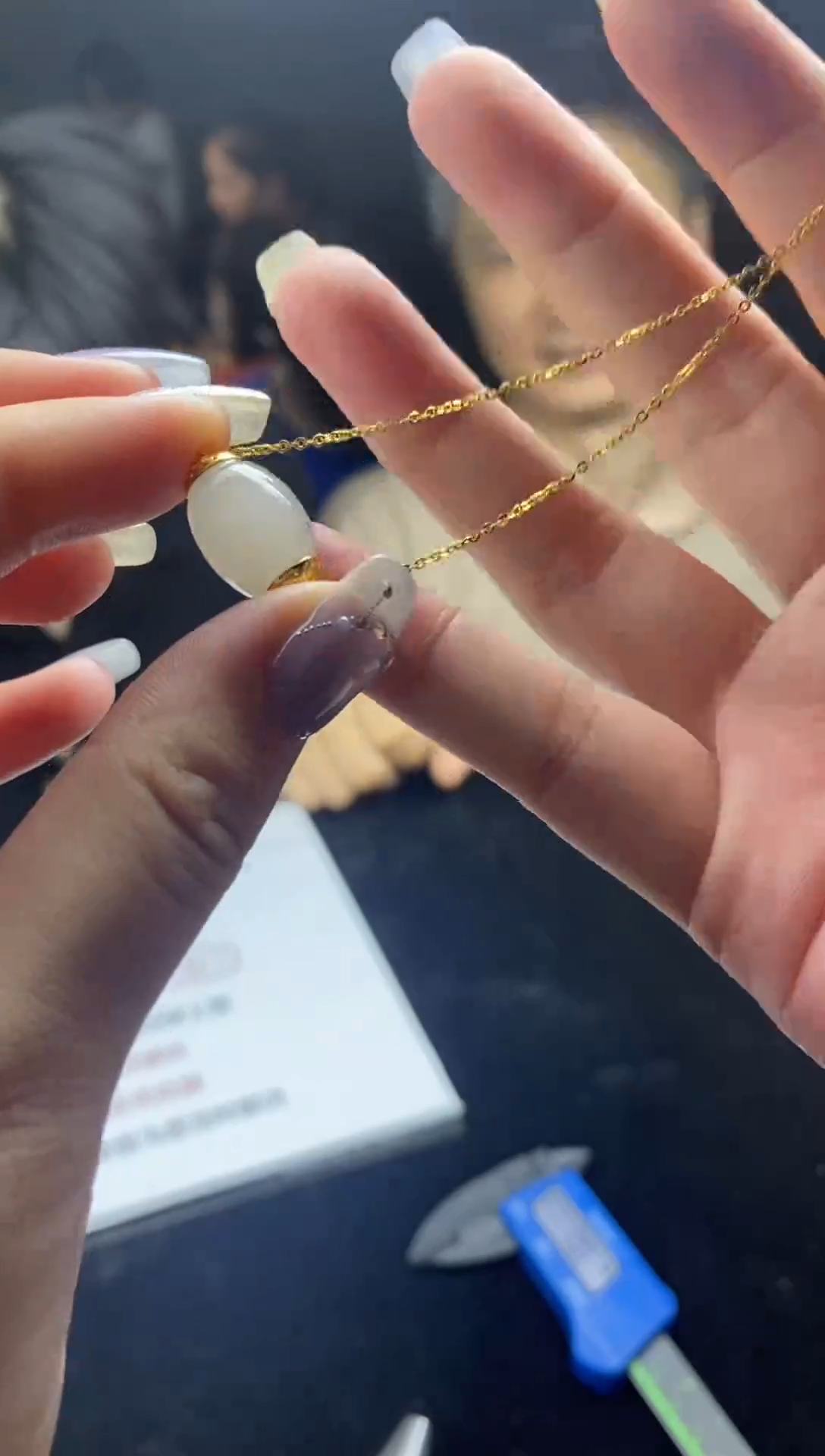 和田玉银S925镶嵌项链项链-X1109