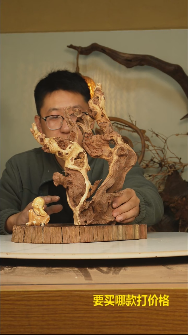 木用****3根雕摆件448