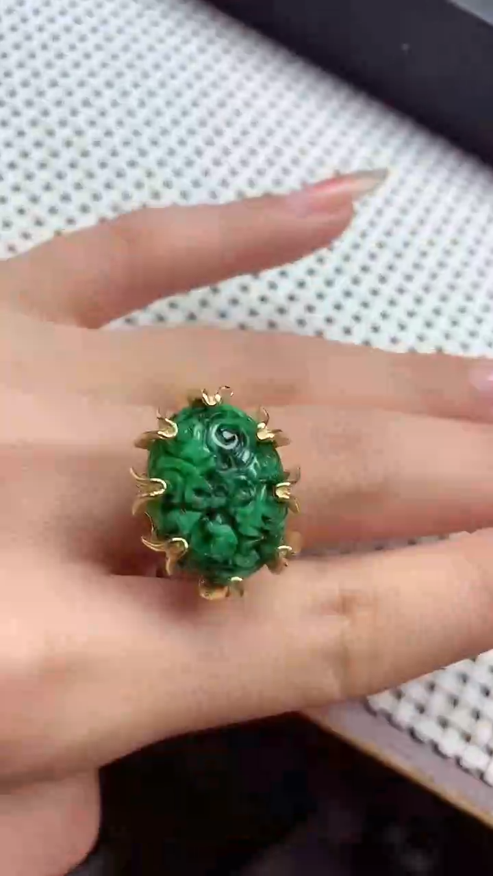 【闪购商品】翡翠戒指银S925镶嵌戒指