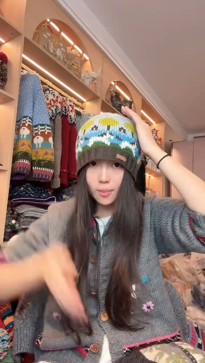 羊毛奔跑小马帽  