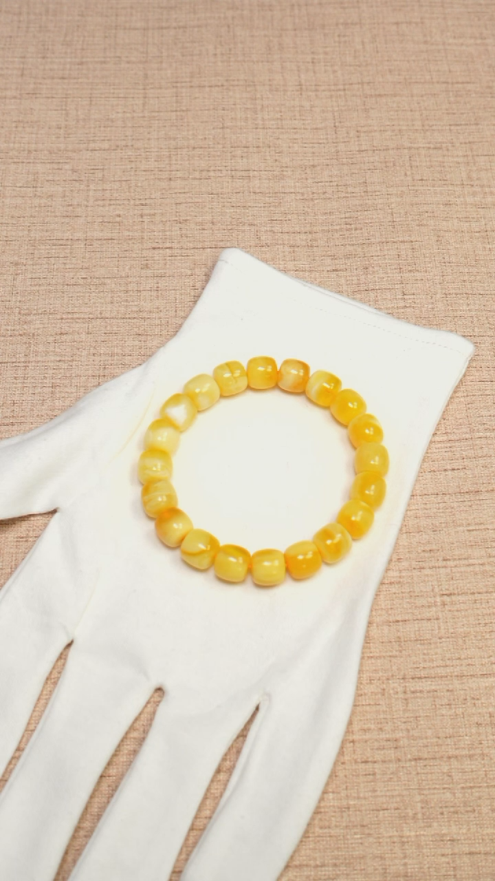 【闪购商品】蜜蜡手链未镶嵌2566/10.5mm蓝标