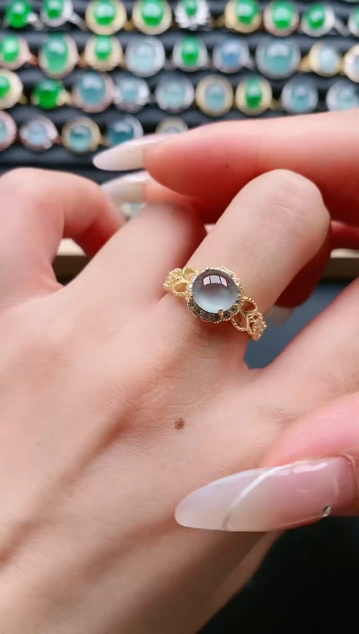 【闪购商品】翡翠戒指银S925镶嵌1111