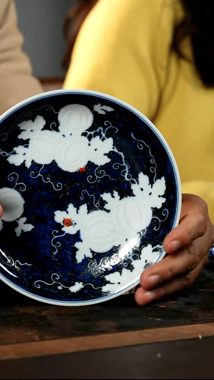 景德镇水造西瓜缠枝壶乗