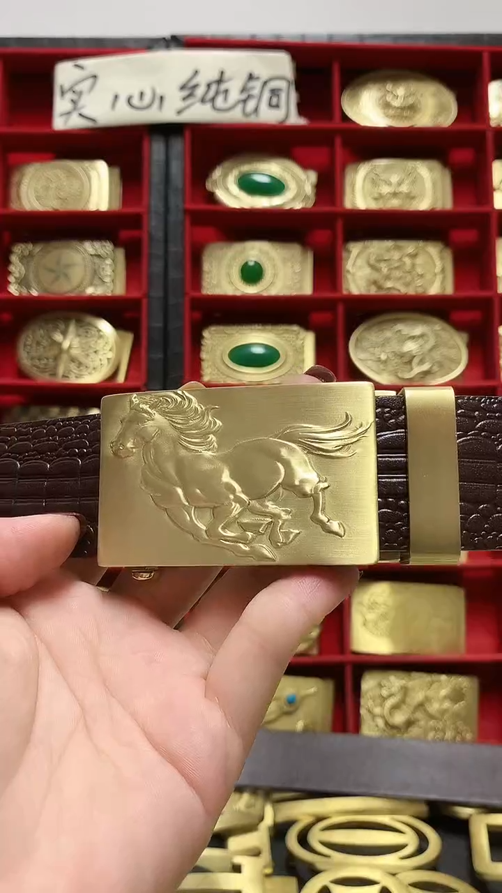 纯铜腰带扣头3.5宽自动扣