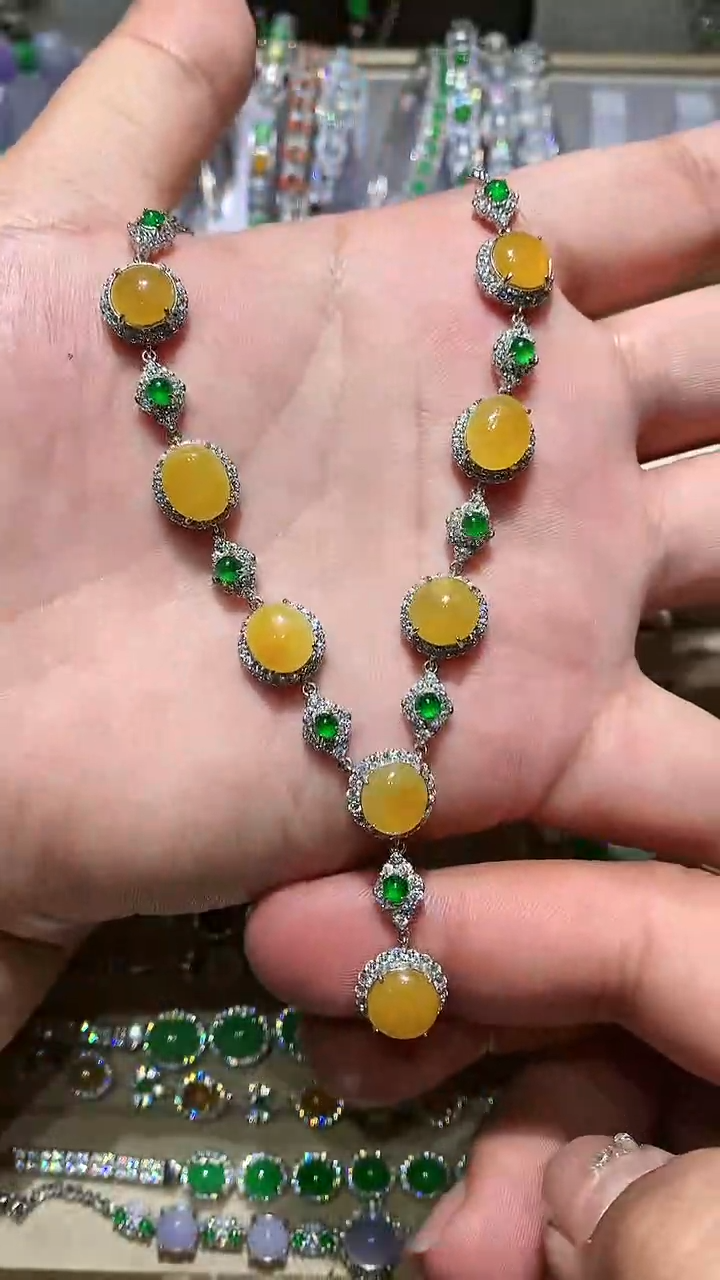 【闪购商品】翡翠耳饰未镶嵌套链